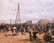 维克多加布里埃尔吉尔伯特 - The Fairgrounds at Porte de Clignancourt, Paris